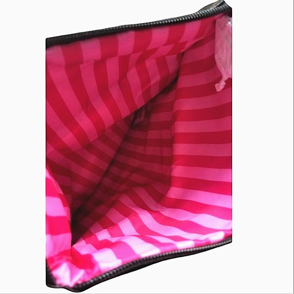 Victoria's Secret Angel Black Faux Leather Foldover Clutch 10.25"L 11.5"H 4.25"D - Picture 8 of 16